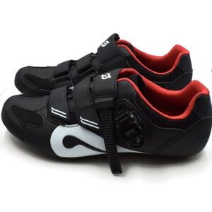 Peleton Size 43 (men’s US 10, woman's 12) Black and Red Cycling Shoes No Cleats